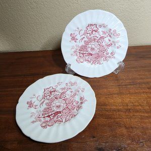 Two (2) Royal Doulton The Kirkwood Red Bread and Butter Plates